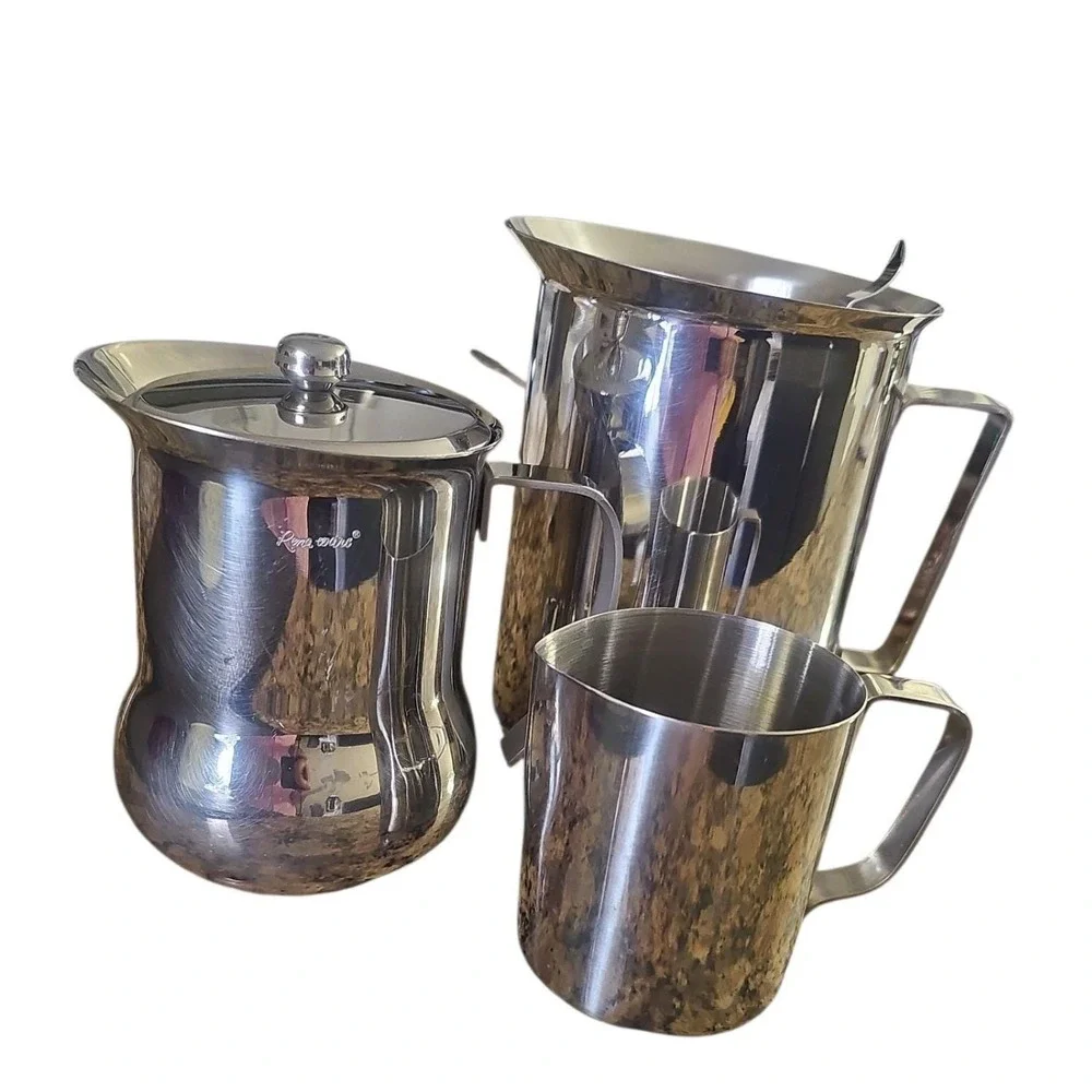Vintage‎ Rena Ware Pitcher & Stainless Steel Serving Jug Set 3 Pc Barista Coffee